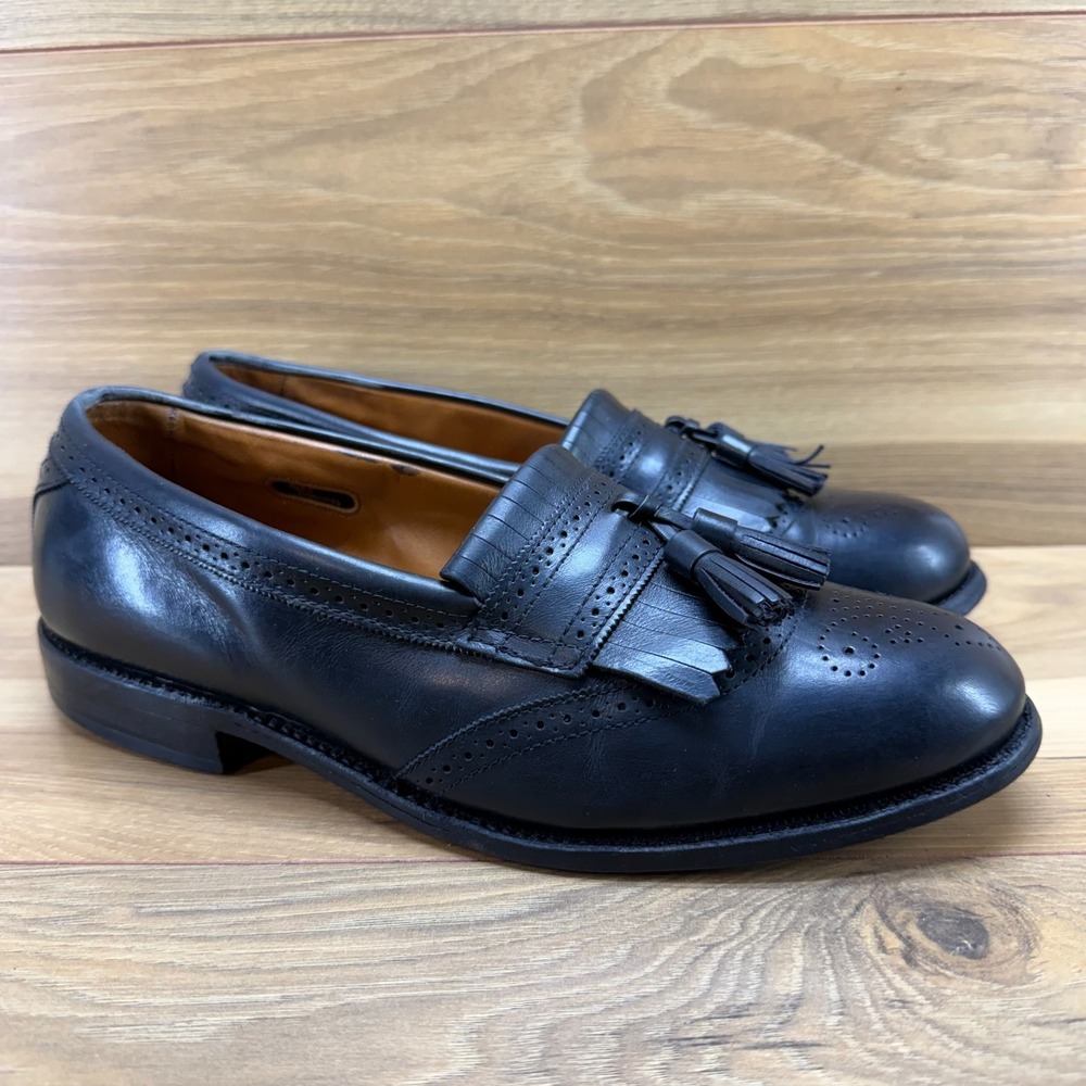 Allen Edmonds Bridgeton Mens 8.5 E Black Kiltie Tassel Loafers Dress Shoes - Picture 2 of 11